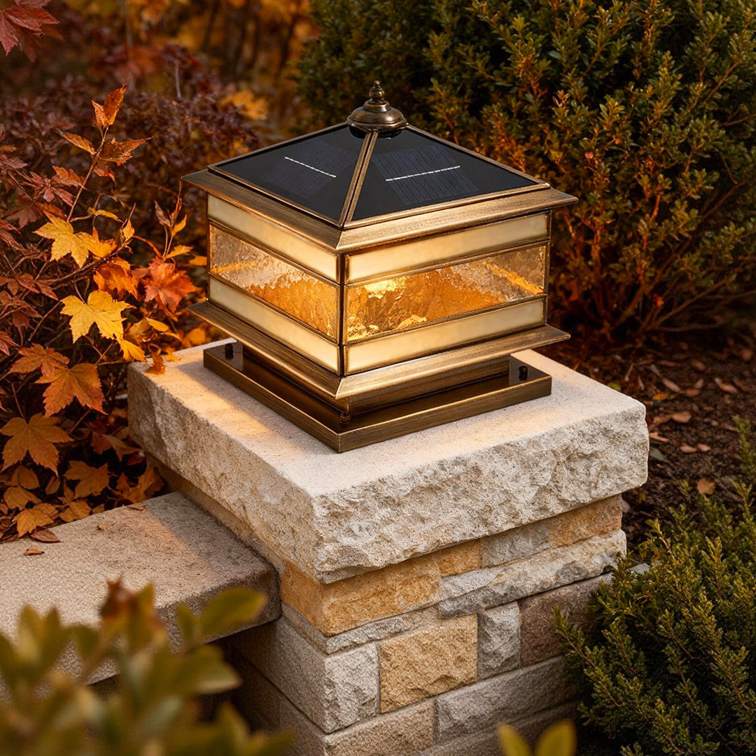 Elegant Stone | Solar Garden Lights with Dual Power Modes & Vintage Design for Outdoor Ambiance 1