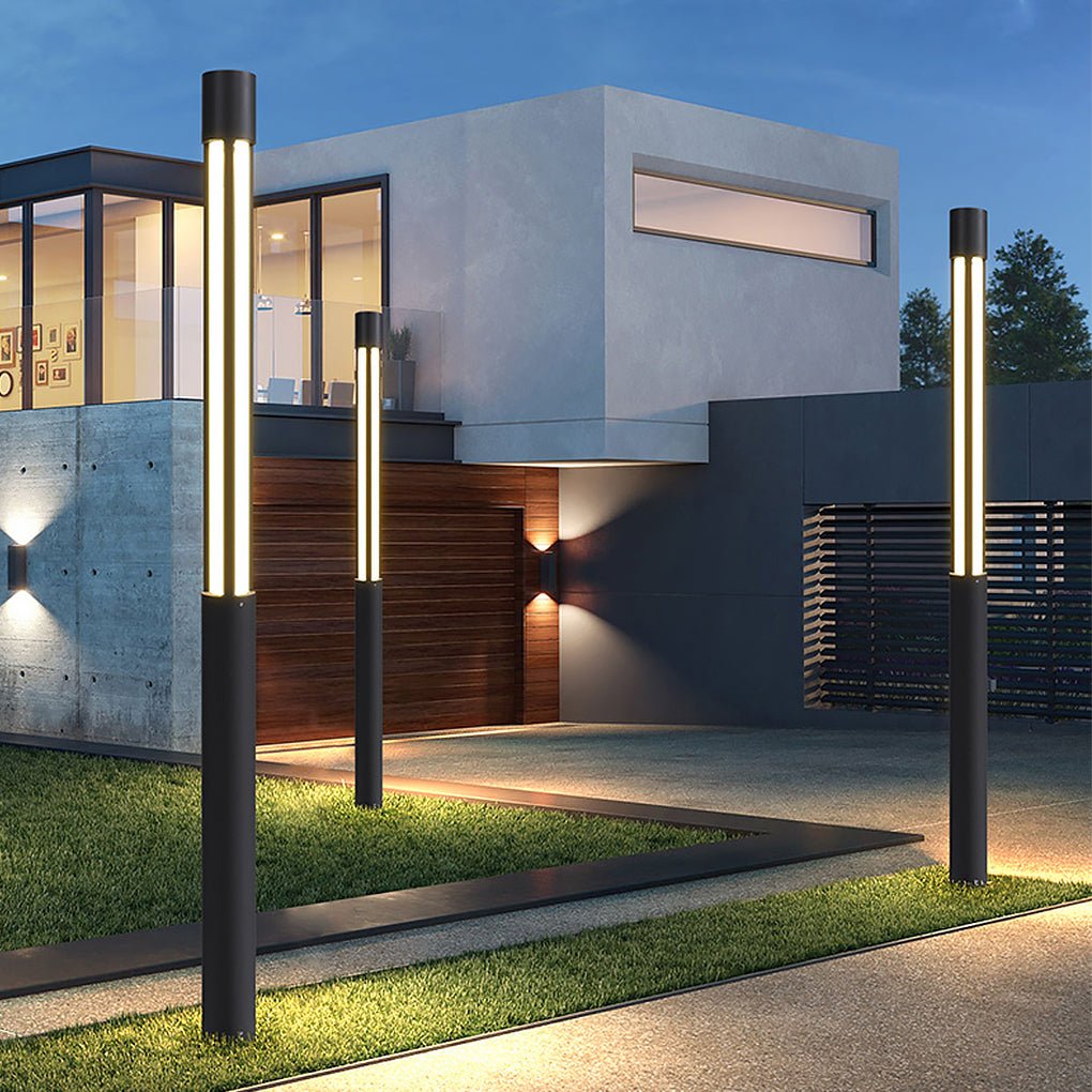 Modern Cylindrical Bollard Lights with IP65 Waterproof Rating | Elegant Outdoor Lighting for Pathways 1