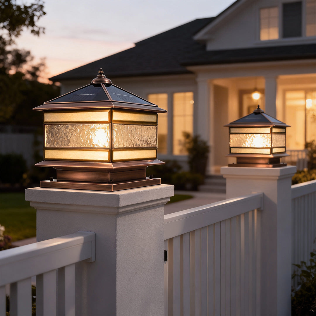 Elegant Stone | Solar Garden Lights with Dual Power Modes & Vintage Design for Outdoor Ambiance 0