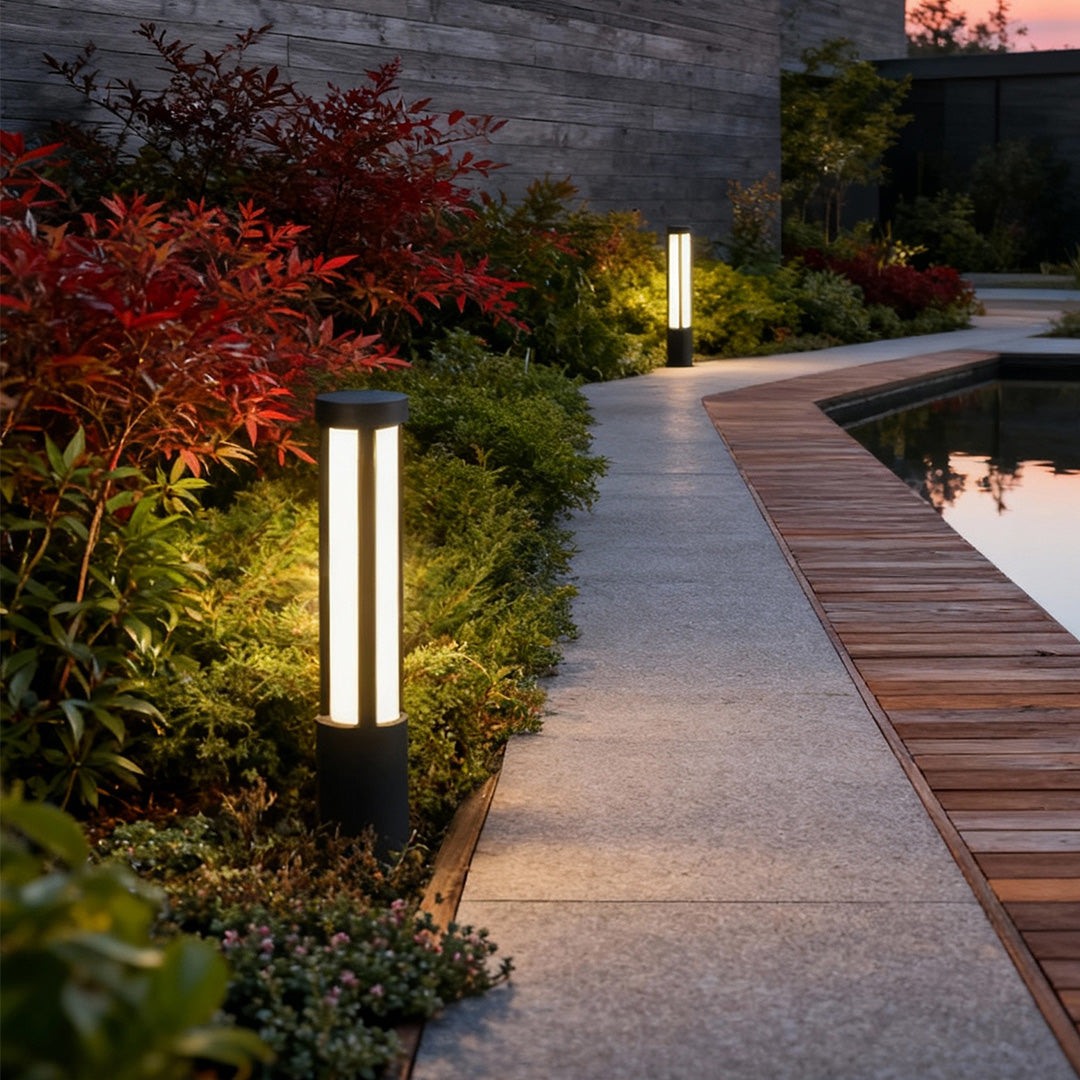 Modern Cylindrical Bollard Lights with IP65 Waterproof Rating | Elegant Outdoor Lighting for Pathways 4