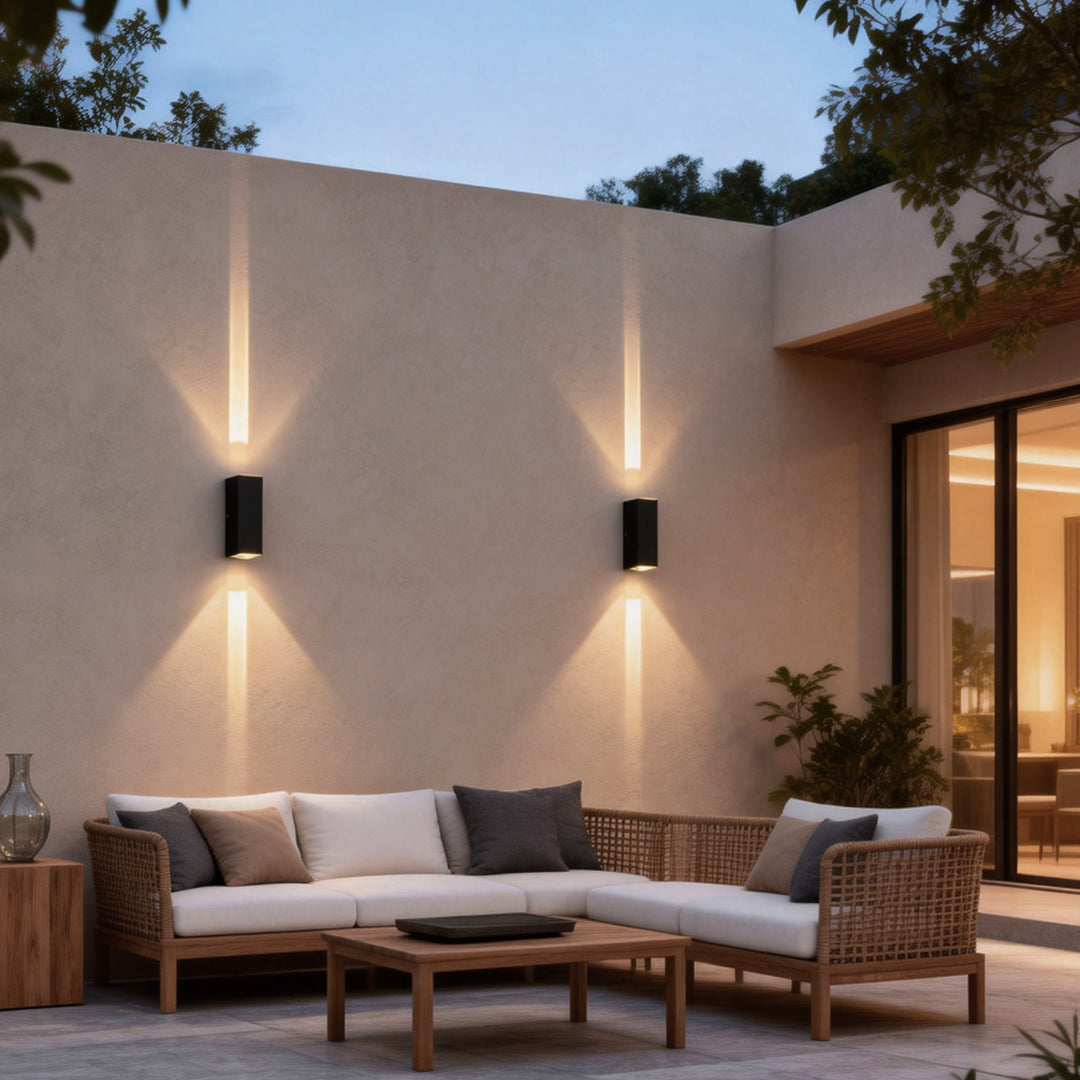 Modern Dual-Beam Outdoor Wall Sconce with IP65 Waterproof Design | Stylish Exterior Wall Lights for Enhanced Architectural Illumination 1