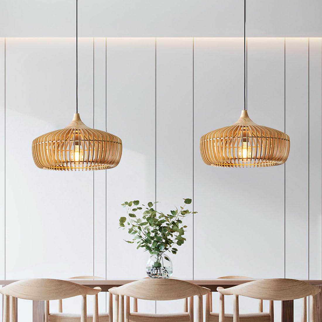 Cavon Modern Pendant Light – Sleek Wood Design for a Warm, Cozy Kitchen Ambiance
