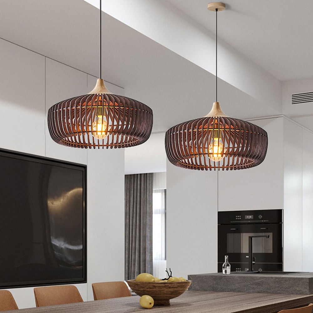 Cavon Modern Pendant Light – Sleek Wood Design for a Warm, Cozy Kitchen Ambiance